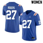 Women's Florida Gators #27 Jahari Rogers NCAA Nike Blue Throwback Authentic Stitched College Football Jersey KCQ4862KD